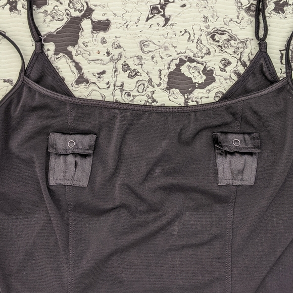 Y2K la SENZA mesh lingerie black tank top - Picture 2 of 5